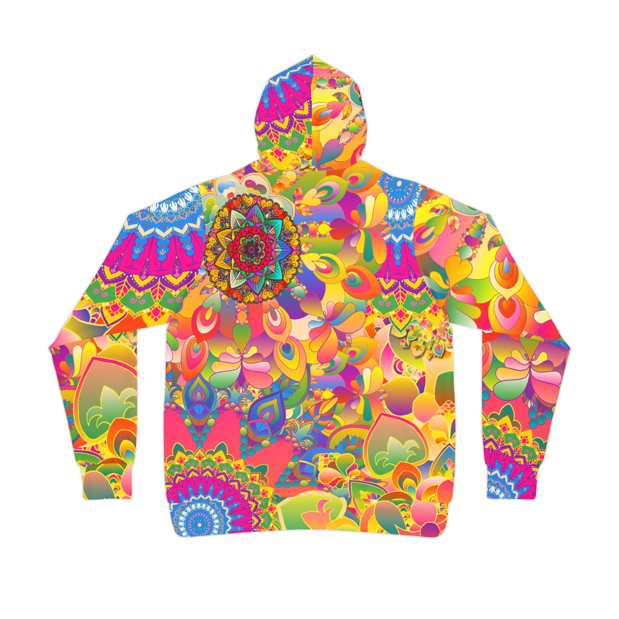 Psychedelic Floral Mandala Athletic Hoodie
