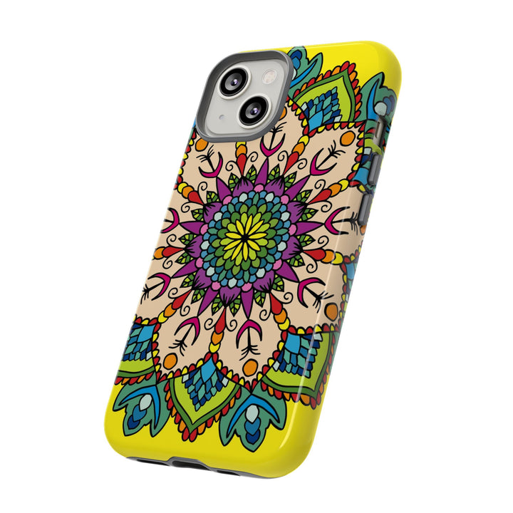 Intricate Floral Yellow Phone Case for Bold Protection and Style