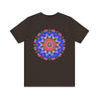 Colorful and intricate mandala design on a soft cotton tee, promoting spiritual peace and harmony