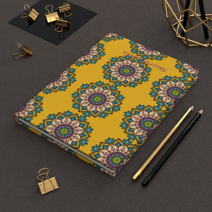 Mandala Sunshine Hardcover Journal — Vibrant Yellow Diary for Creativity & Introspection