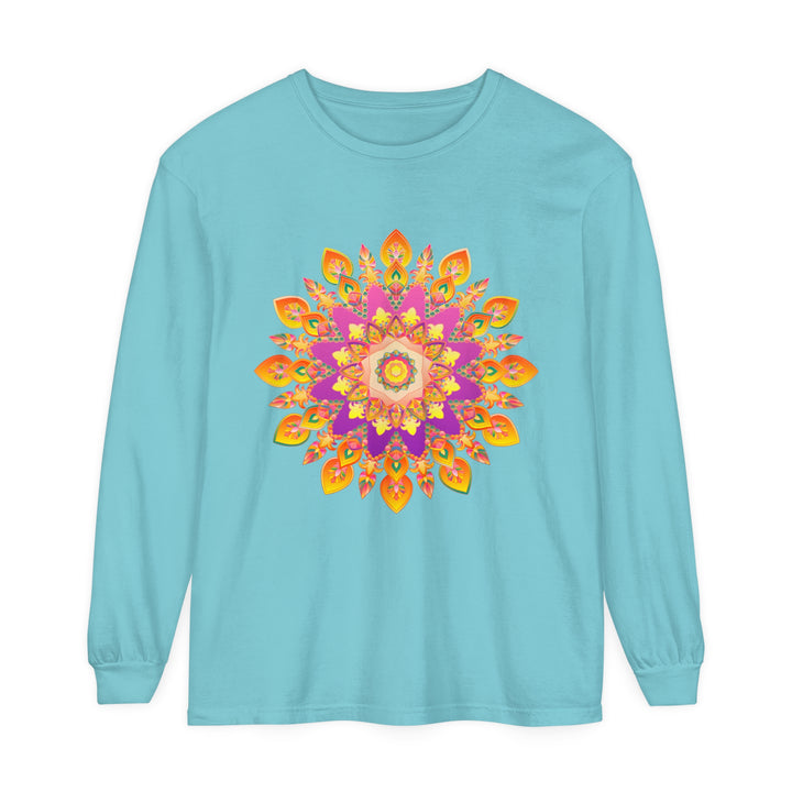 Colorful and intricate Mandala design long sleeve shirt for all genders