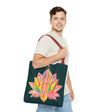 Beautiful and colorful Mandala Lotus Tote Bag with intricate design and spacious interior for all your essentials