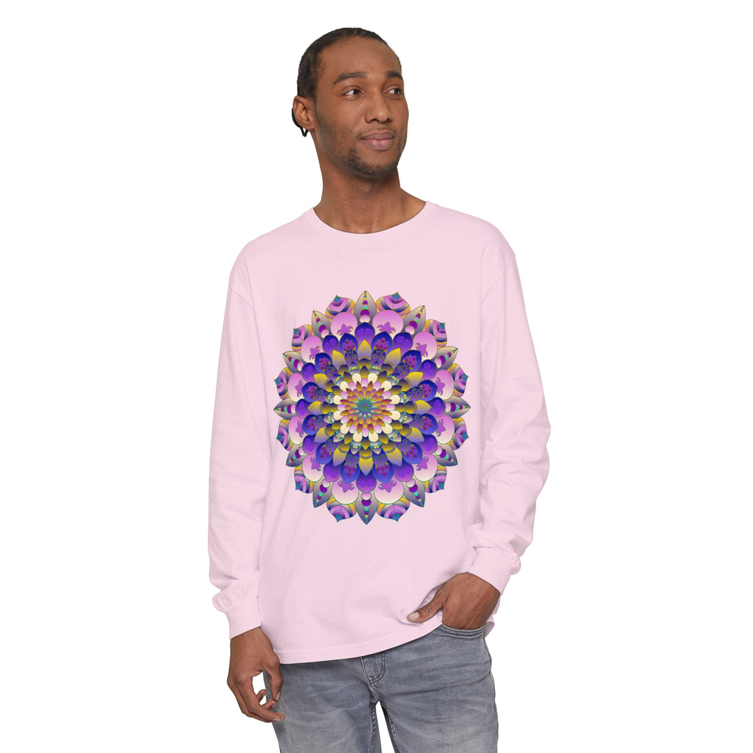 Colorful Mandala Long Sleeve T-Shirt - Psychedelic Art image 58