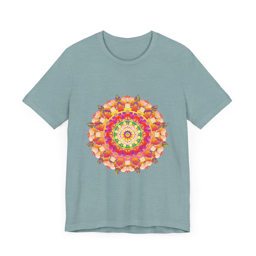 Vibrant Mandala T-Shirt featuring a colorful and intricate design perfect for adding a pop of color to your wardrobe