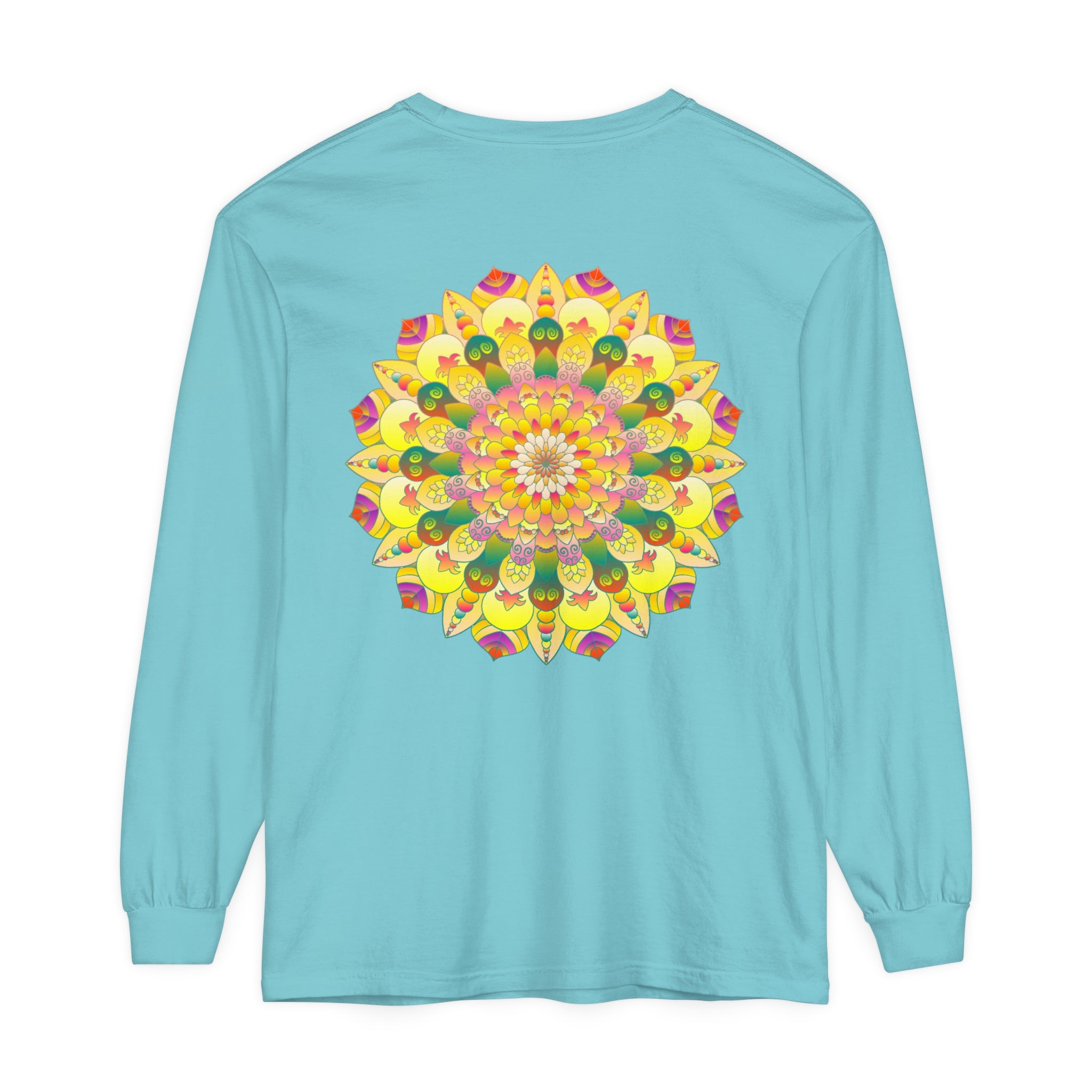 Colorful and intricate mandala design long sleeve unisex t-shirt for everyone