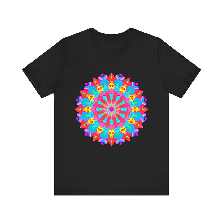 Vibrant and intricate psychedelic mandala design t-shirt in various colors