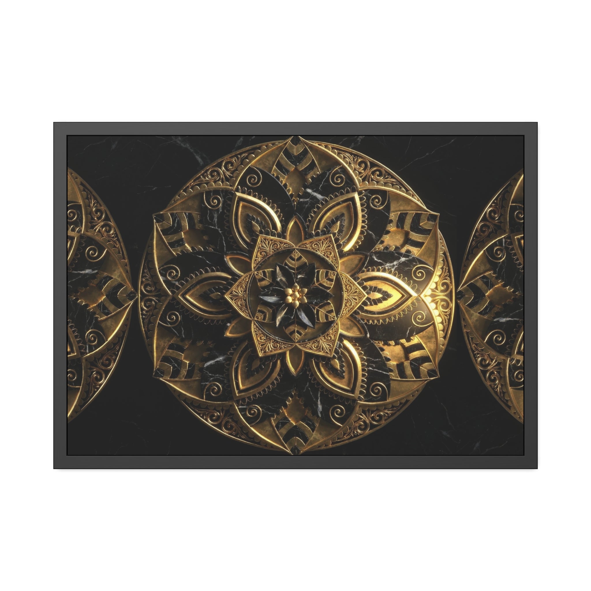 Golden Void Signature – Kunstdruck mit Zierrahmen