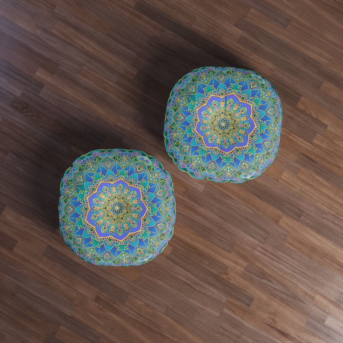 Blue Mandala Tufted Floor Pillow