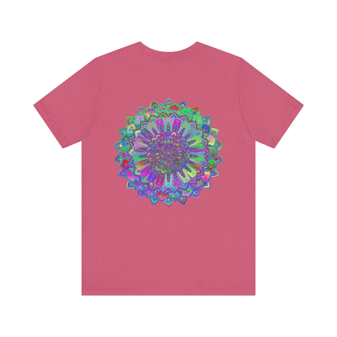 Vibrant Mandala Tee - Spiritual Peace & Harmony: A colorful and intricate mandala design representing tranquility and balance, perfect for promoting spiritual well-being and inner peace