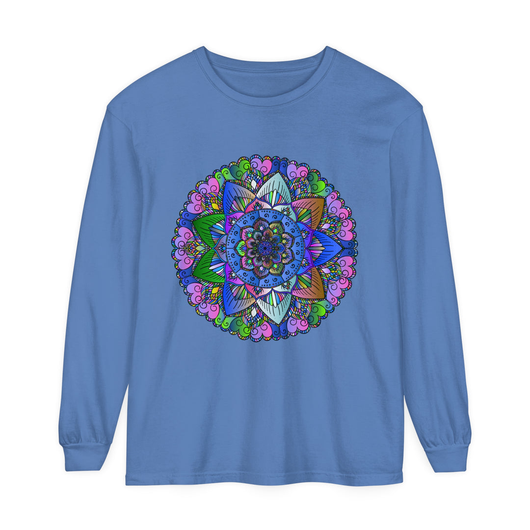 Colorful and intricately designed Mandala long sleeve t-shirt for men and women