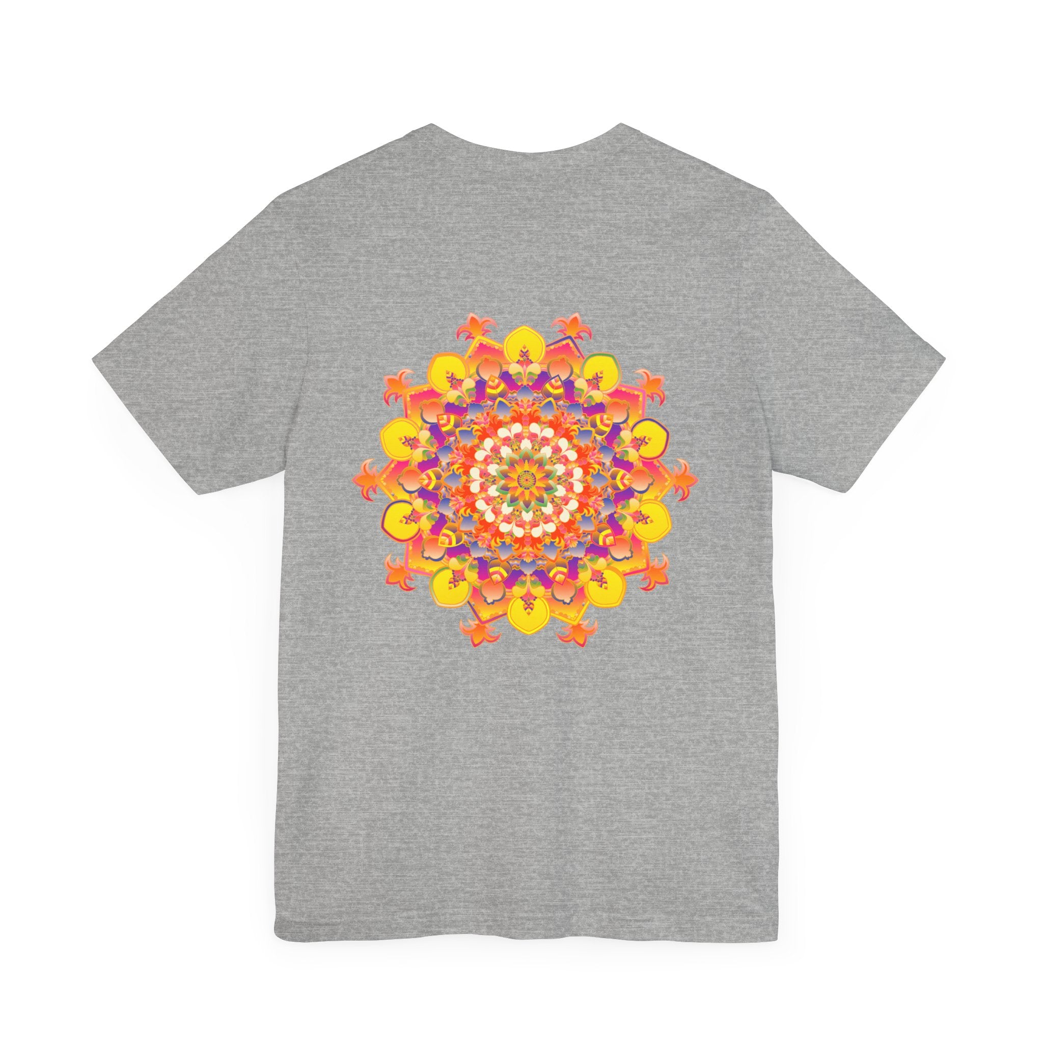 A beautiful and colorful mandala design tee promoting spiritual peace and harmony