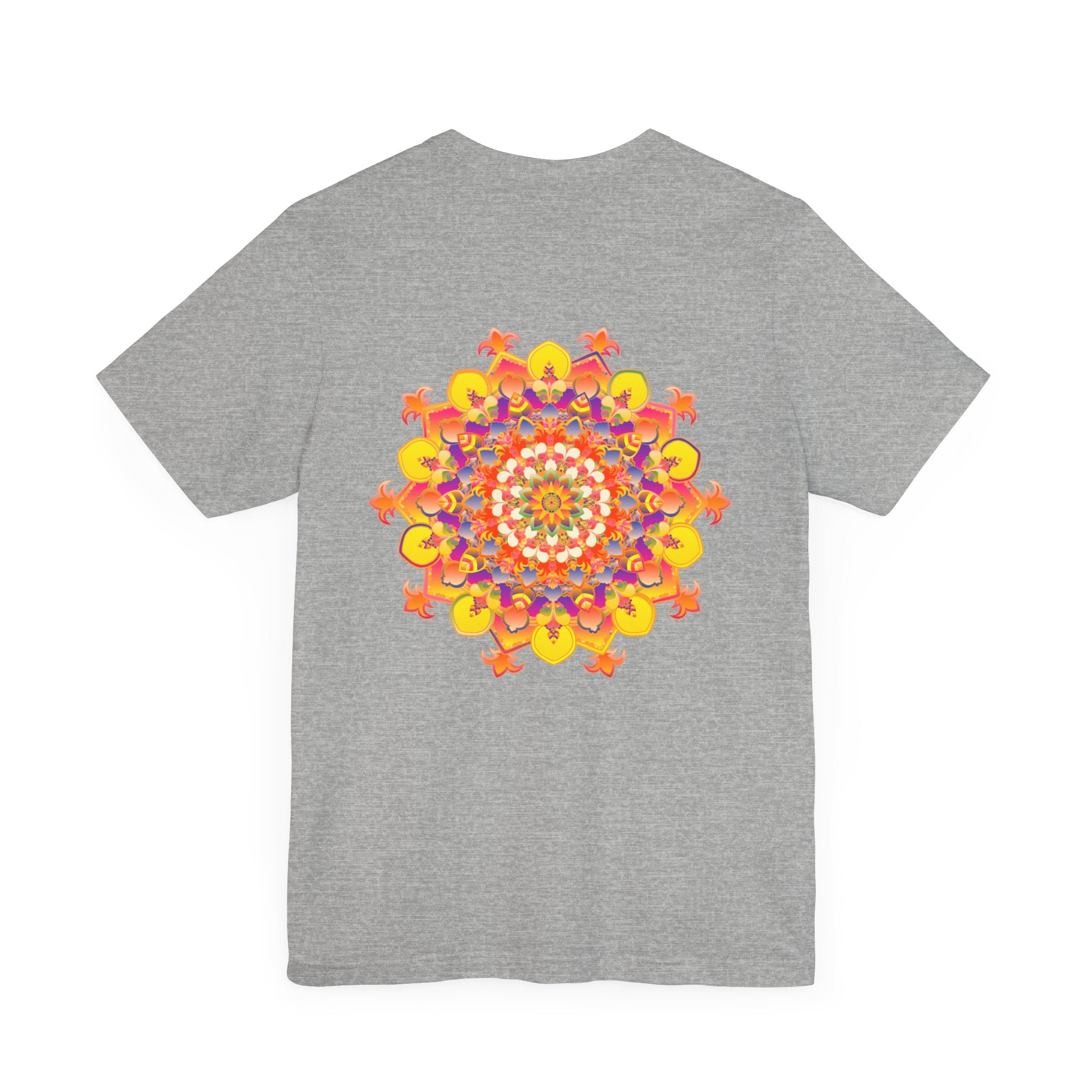 A beautiful and colorful mandala design tee promoting spiritual peace and harmony