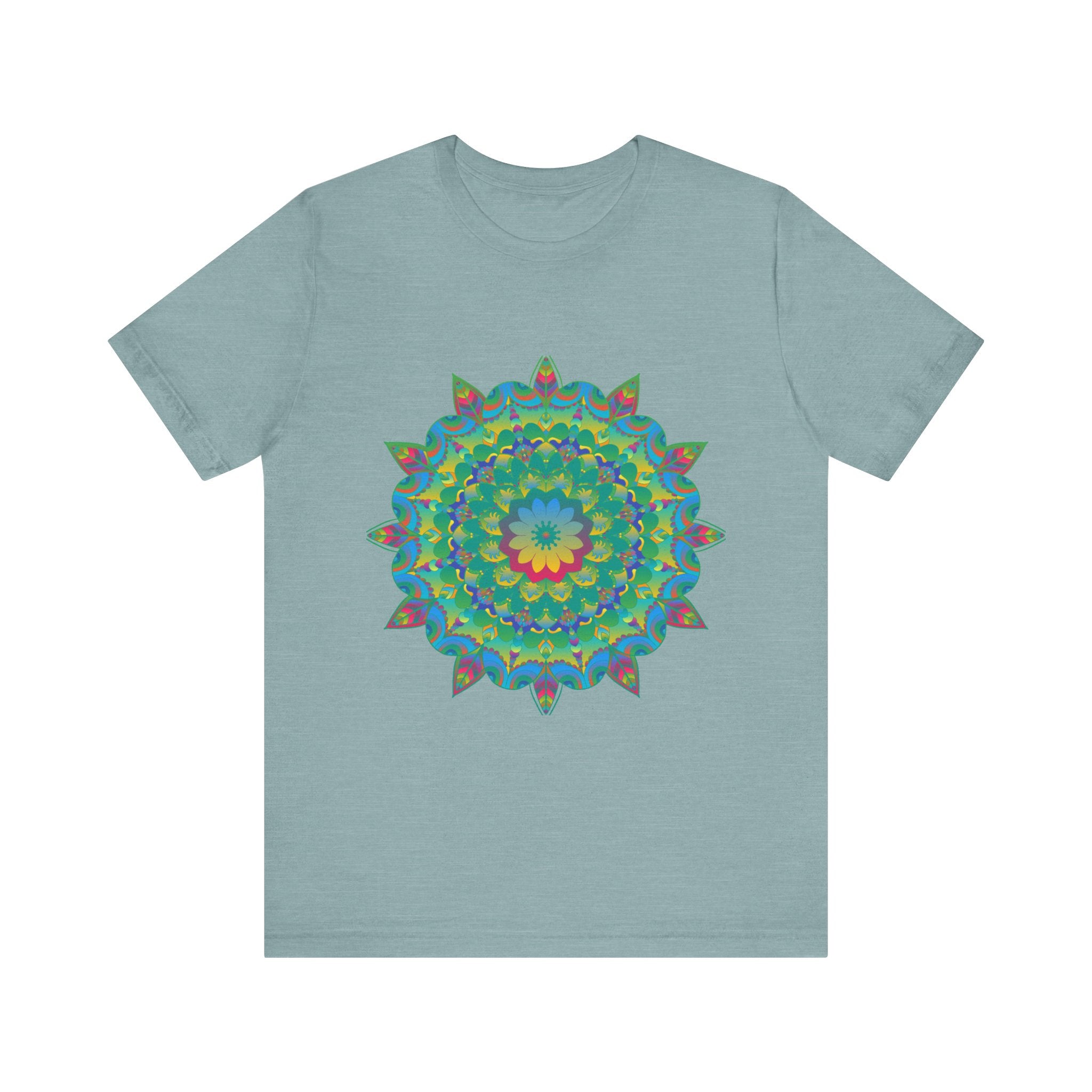 Psychedelic Mandala Tee - Vibrant Flower Design Alt Text 13