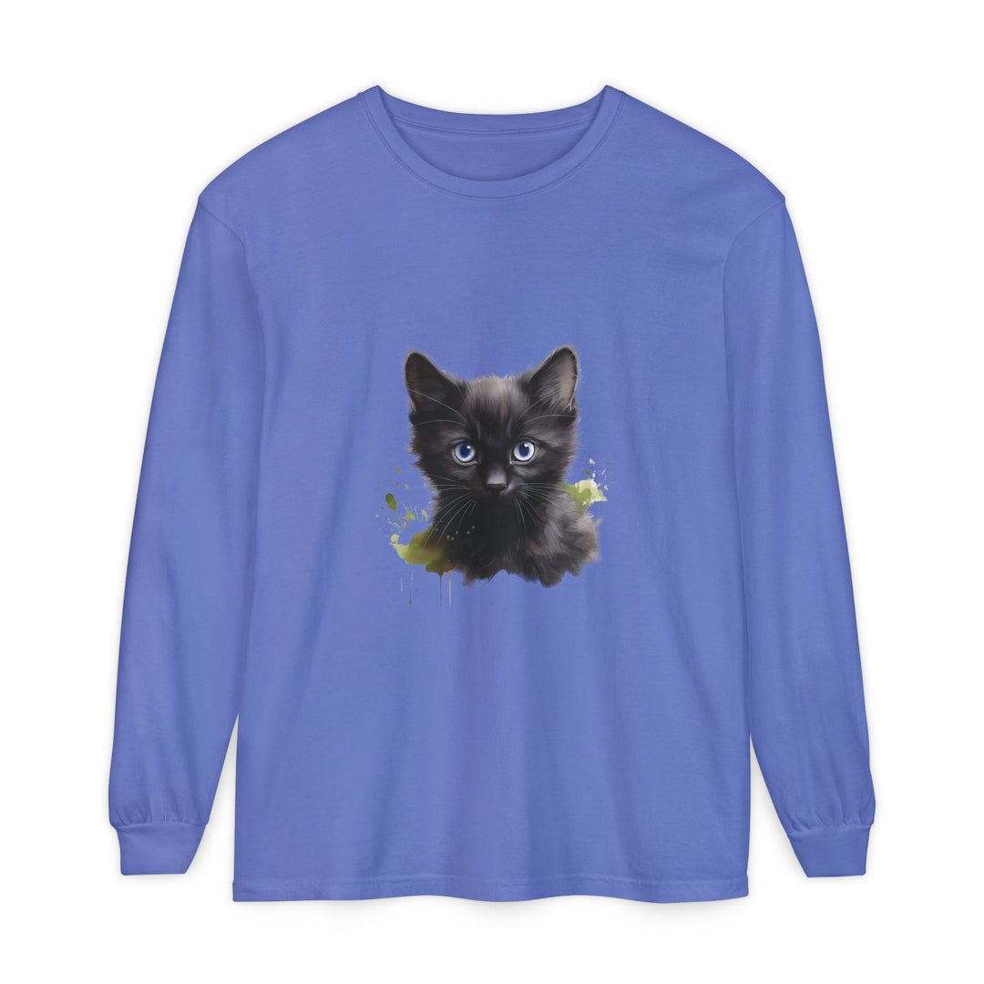 Mystische schwarze Katze – Langarm-T-Shirt