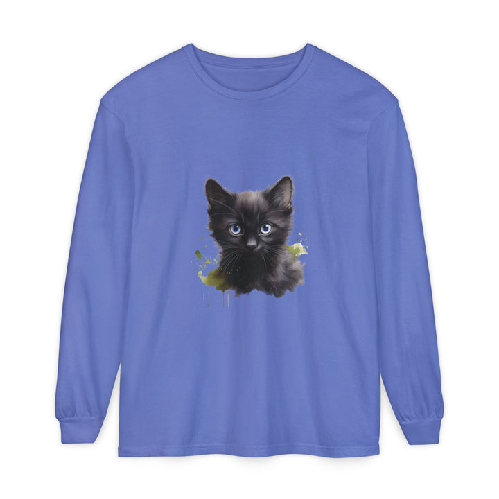 Mystische schwarze Katze – Langarm-T-Shirt