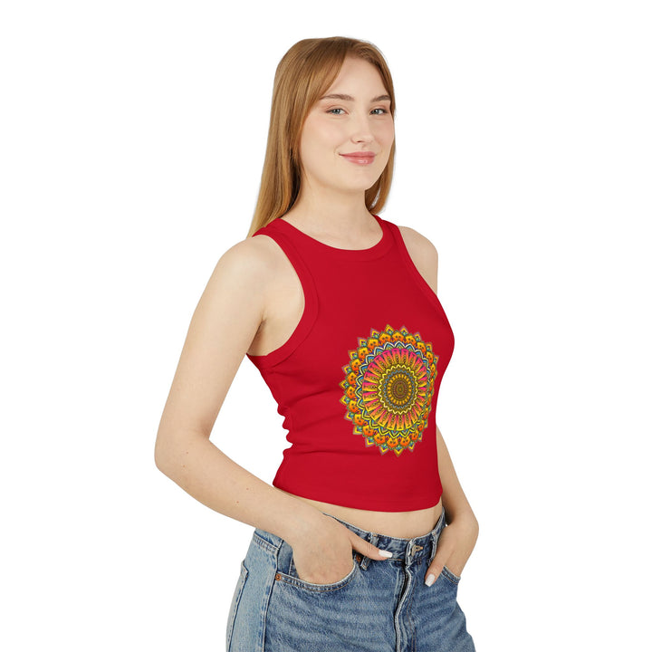 Sleeveless Tank Top featuring a Colorful and Detailed Mandala Print