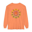 Vibrant Mandala Unisex Long Sleeve T-Shirt in various colors and sizes