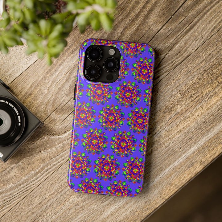 Tiled Hand Drawn Mandala Rainbow Phone Case - Standard alt text 98