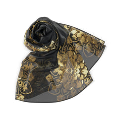 Gold Mandala Black Marble Luxury Scarf