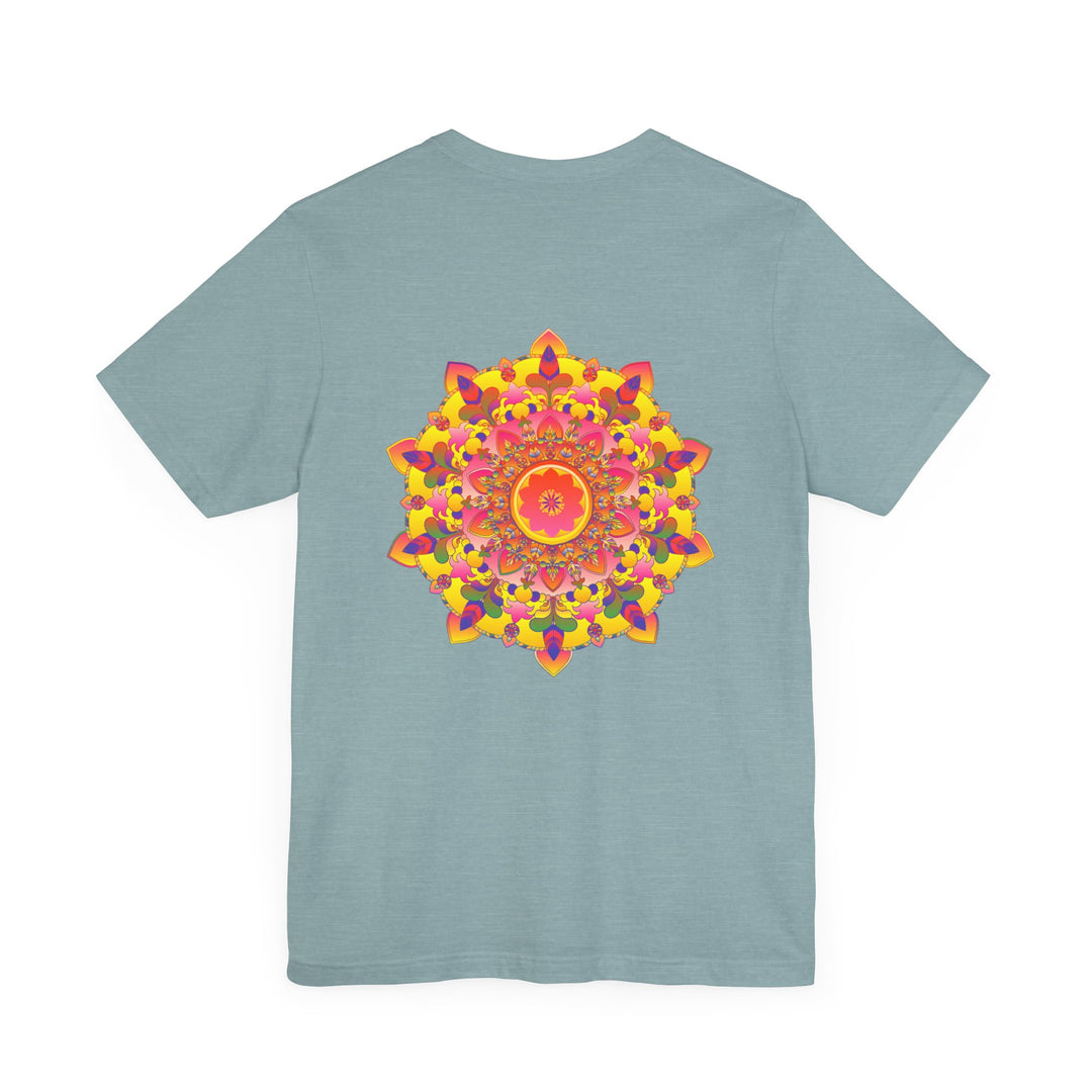 Stunning and colorful tee showcasing a vibrant mandala symbolizing spiritual peace and tranquility