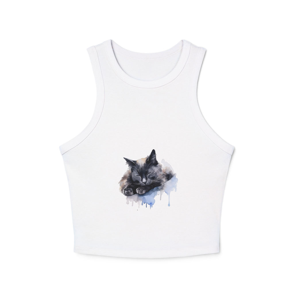 Cozy Cat Racerback Tank Featuring Original Cat Art