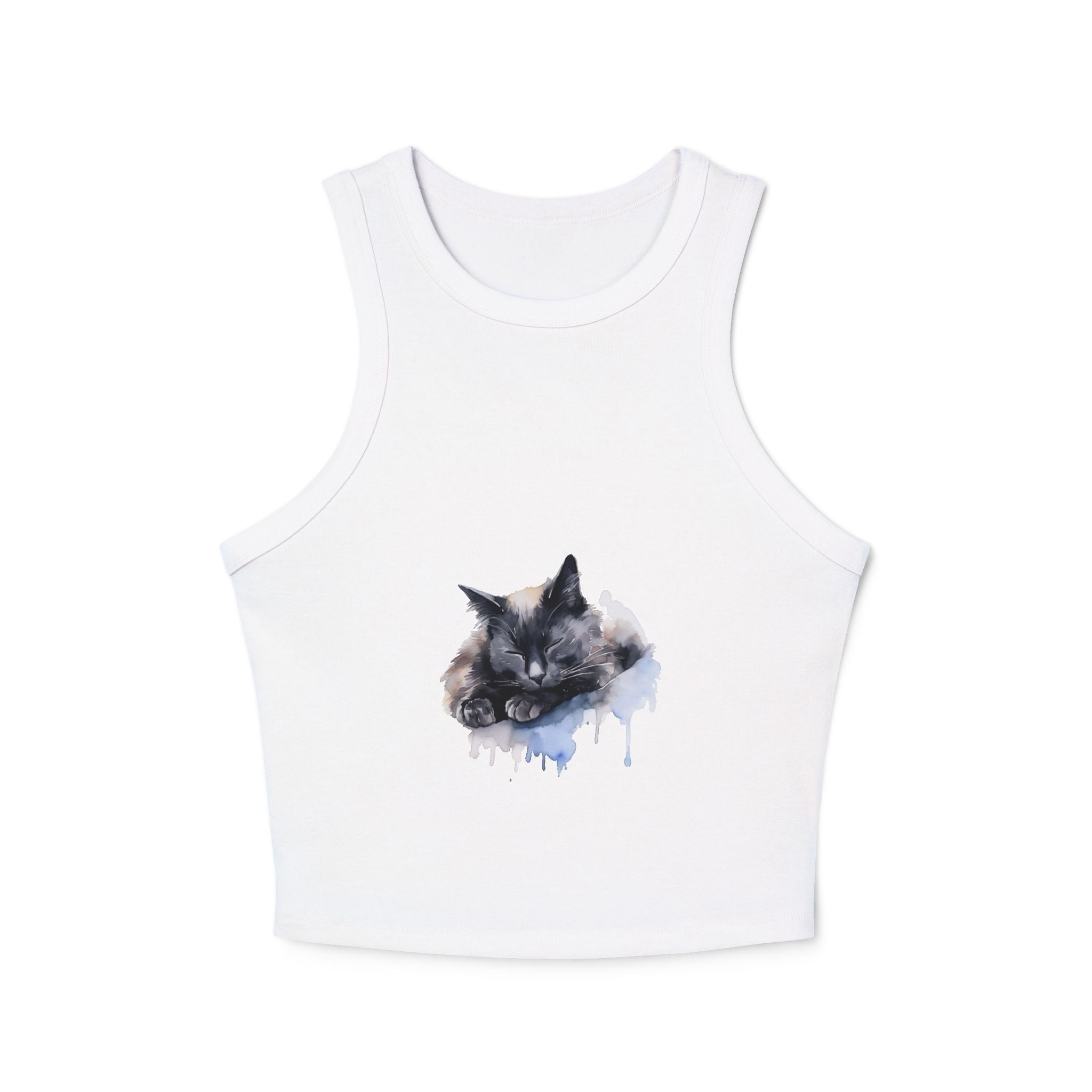 Cozy Cat Racerback Tank Featuring Original Cat Art