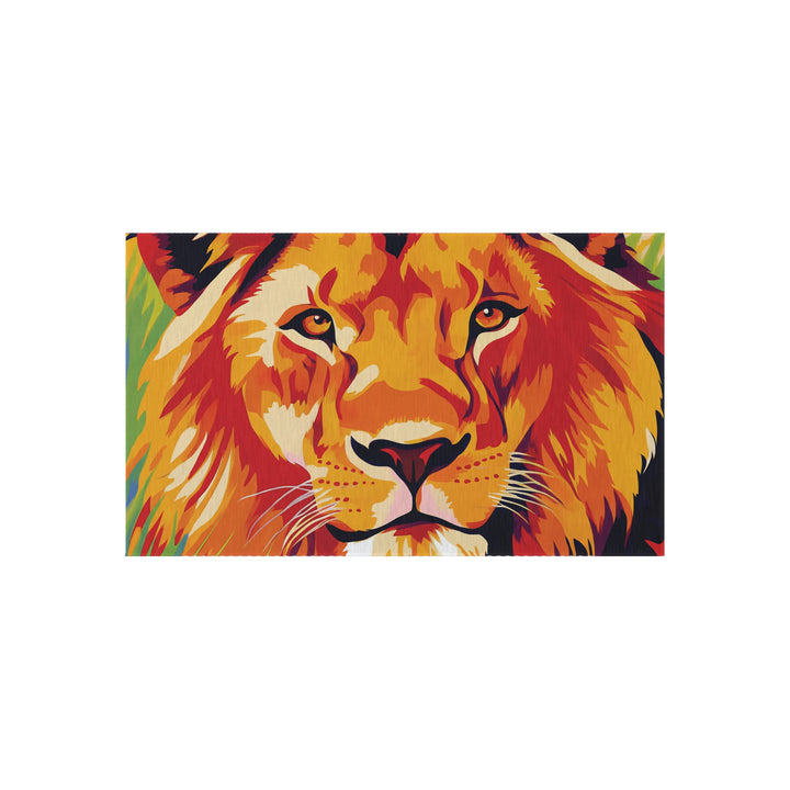 Lion Face Outdoor Rug – Vibrant Wildlife Doormat for Patio &amp; Porch
