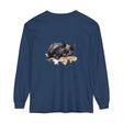 A beautiful watercolor illustration of a sleeping black cat on a t-shirt