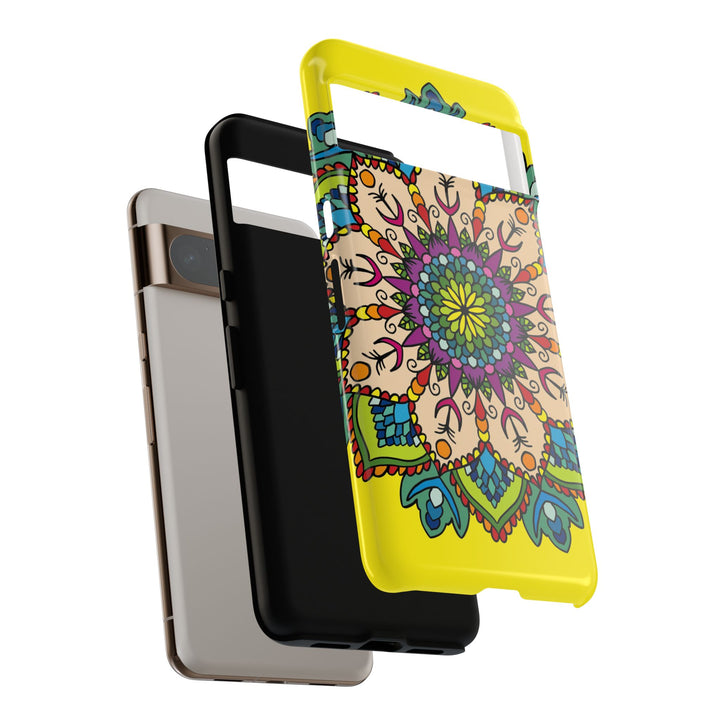 Intricate Floral Yellow Phone Case for Bold Protection and Style
