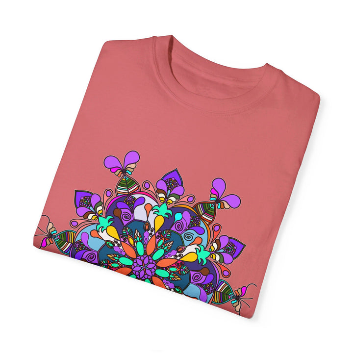 Unisex Mandala T-Shirt featuring beautiful hand-drawn mandala art, made from 100% ring-spun cotton and garment-dyed for extra comfort