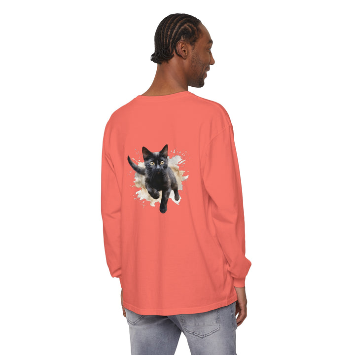 Black Cat Watercolor Splash T-Shirt featuring a beautiful feline design