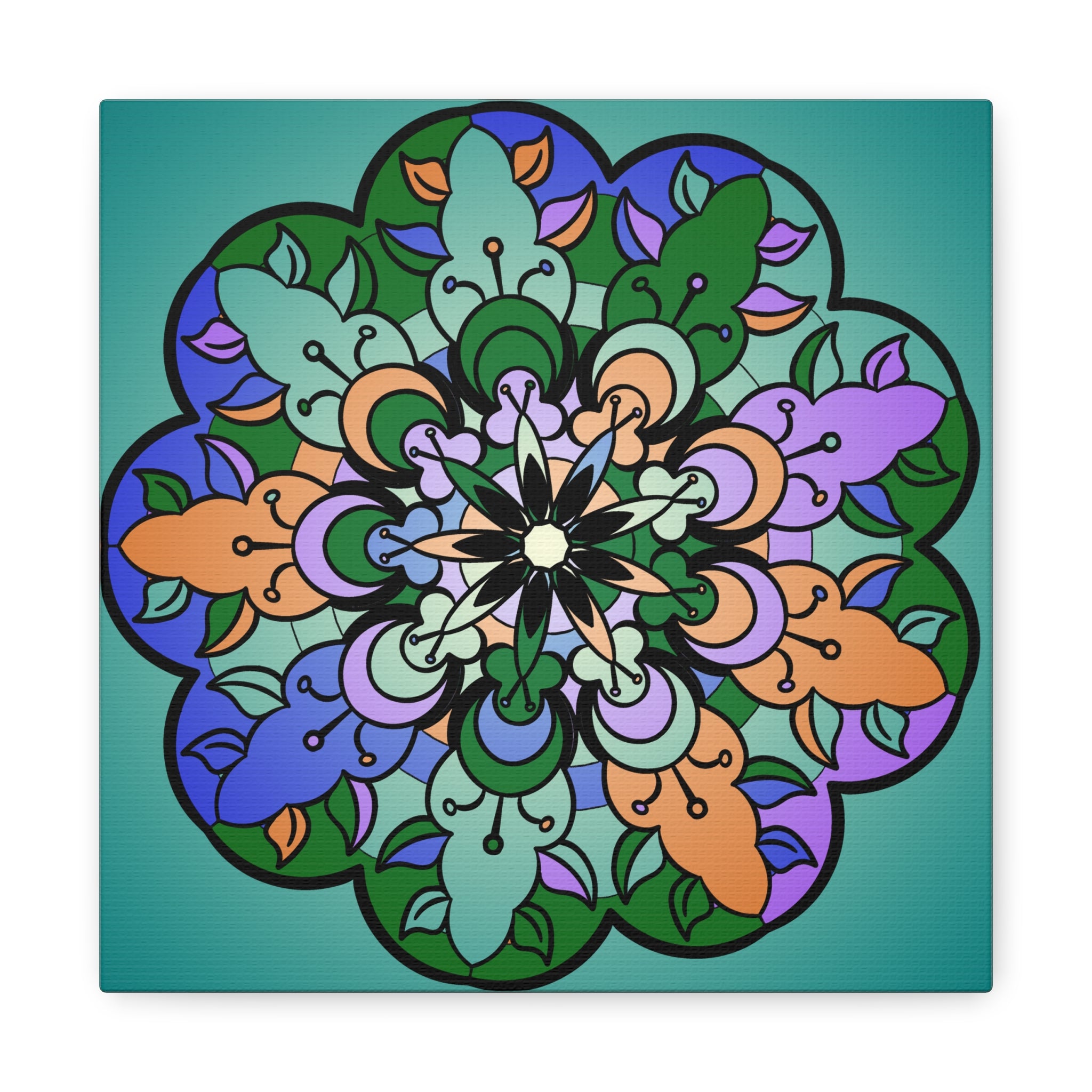 Floral Mandala Matte Canvas Wall Art