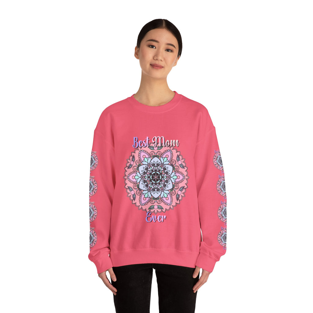 Felpa con stampa Mandala intricata "La mamma migliore di sempre"