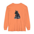 Black Cat Watercolor Long Sleeve T-Shirt with vibrant watercolor design
