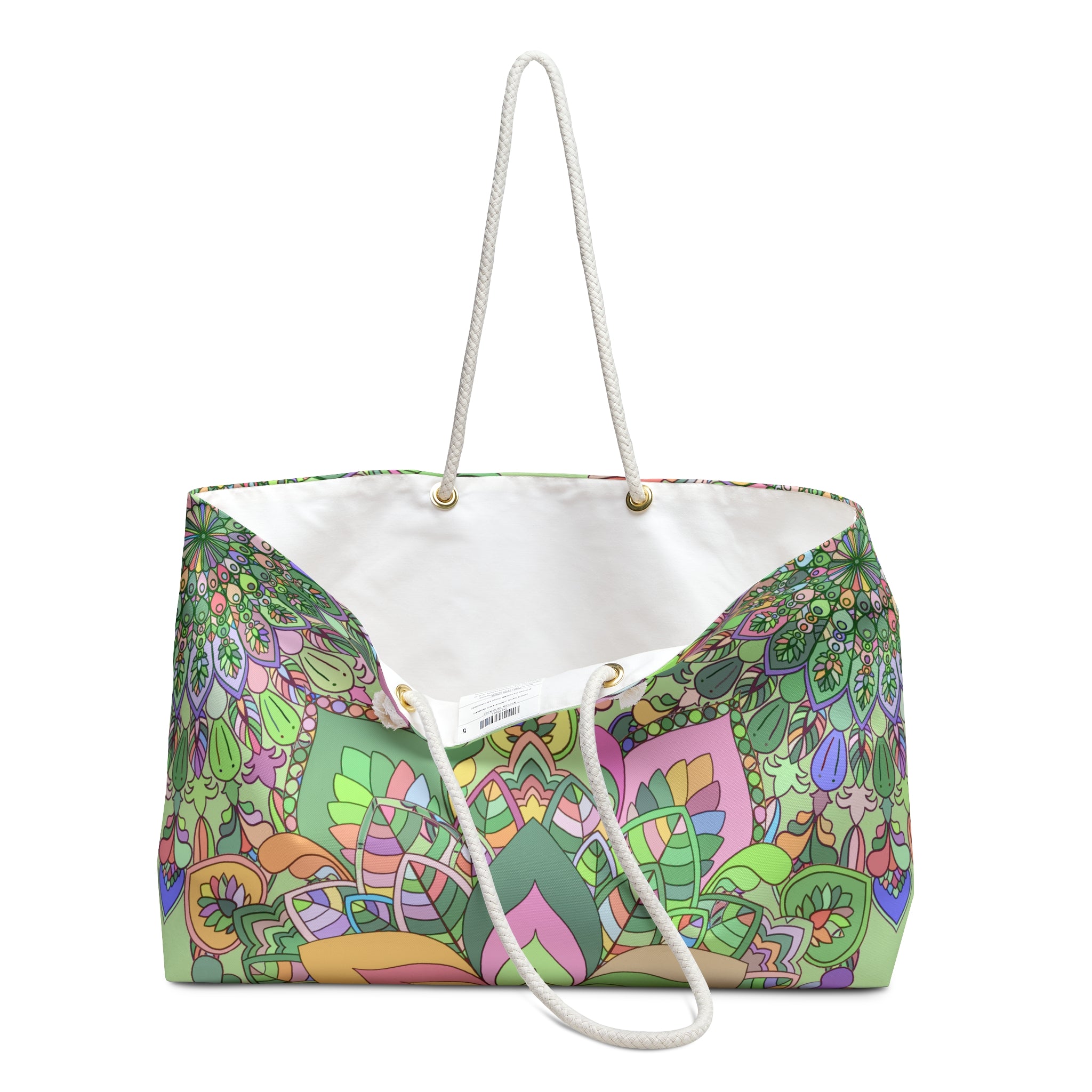 Mandala-Inspired Weekender Bag in Soft Pastels for Adventure