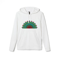 Neon Mandala Adidas Fleece Hoodie with vibrant design and cozy comfort for athleisure wear