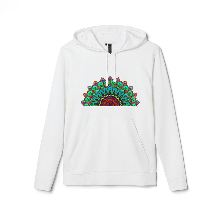 Neon Mandala Adidas Fleece Hoodie with vibrant design and cozy comfort for athleisure wear