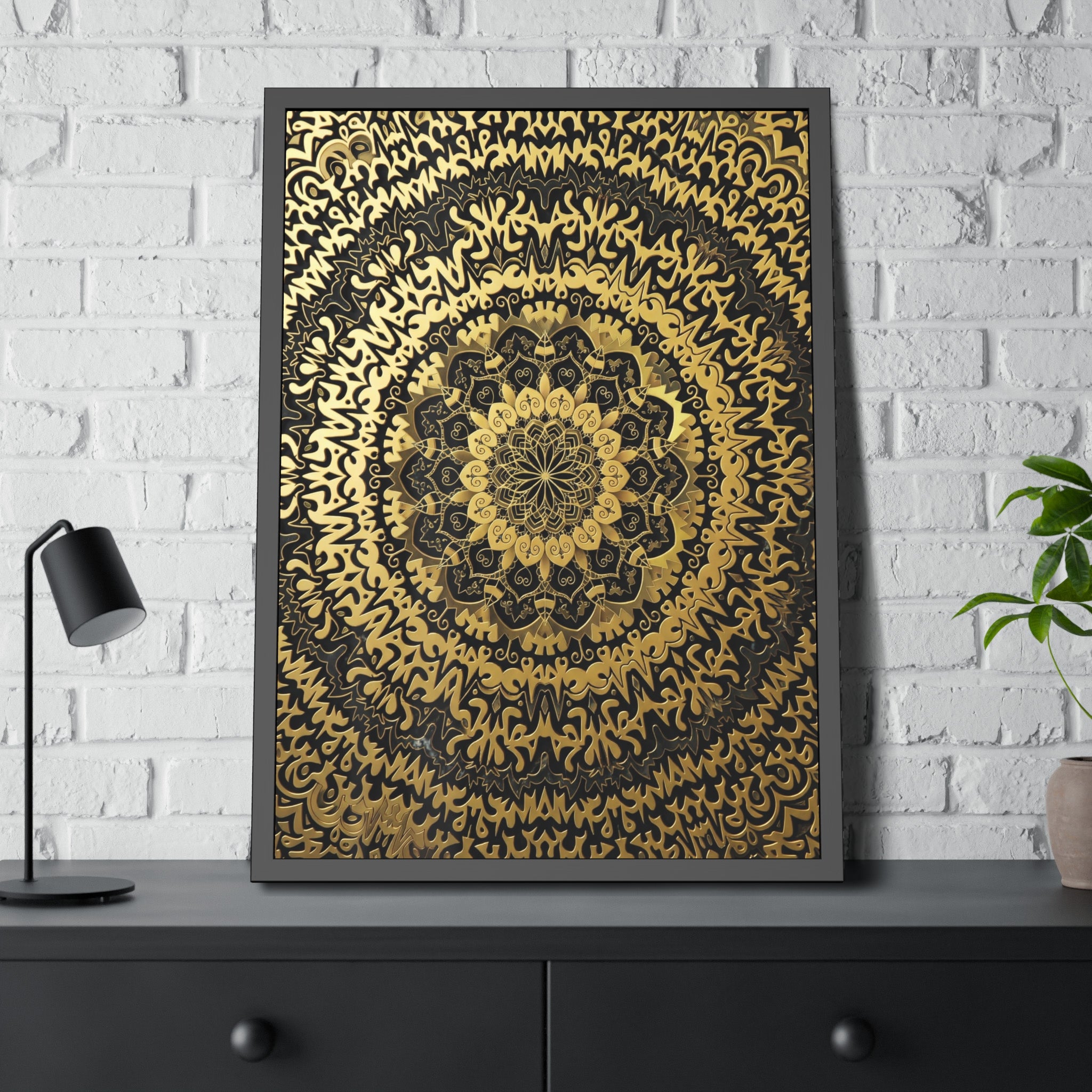 Sovereign Mandala – Elegante gerahmte Wandkunst