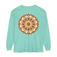 Intricate Mandala Unisex Long Sleeve T-Shirt, featuring a detailed, symmetrical design