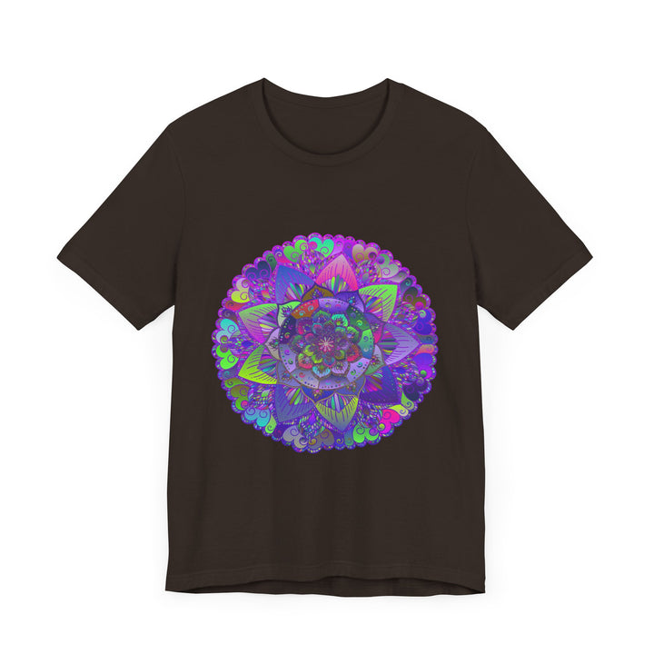 Colorful and intricate mandala design t-shirt with a psychedelic twist