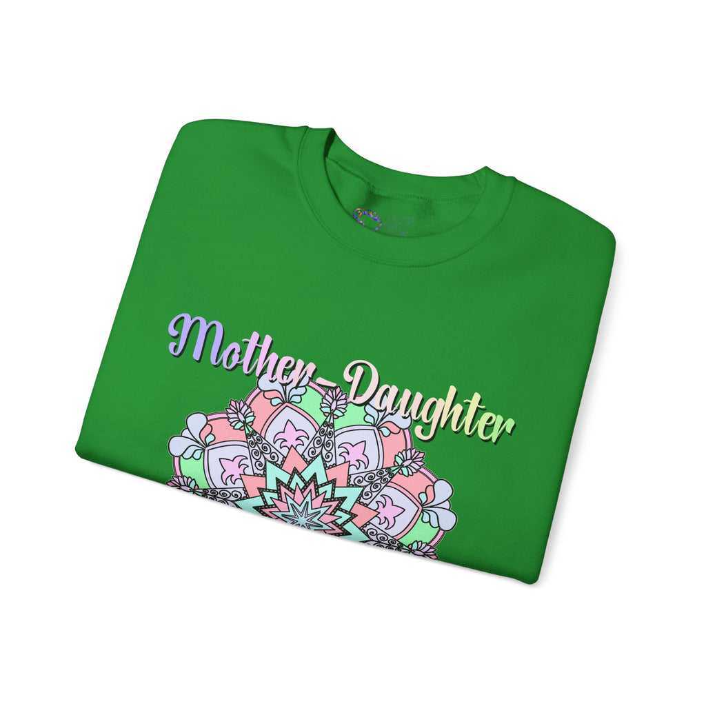 Felpa Girocollo Legame Madre-Figlia — Regalo di Famiglia Mandala Floreale