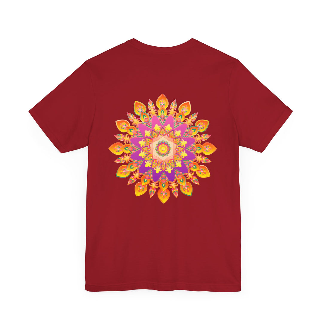 Beautiful and colorful Vibrant Mandala T-Shirt with Peace and Harmony design