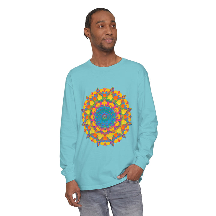 Colorful and intricate mandala design, long sleeve unisex t-shirt for all