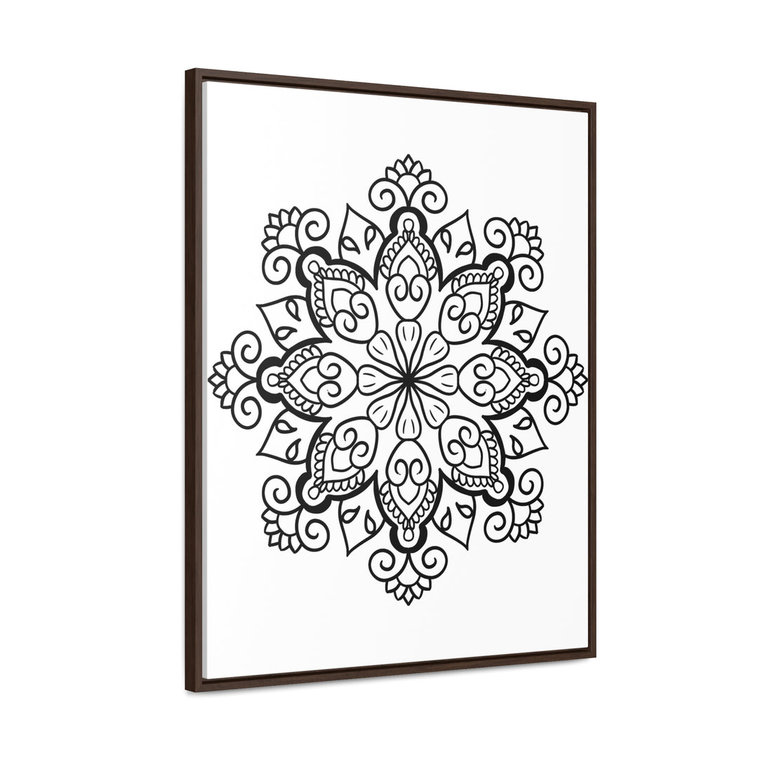 Mandala Handmade Art - Black & White Wall Art - Gallery Canvas Wraps, Vertical Frame 56