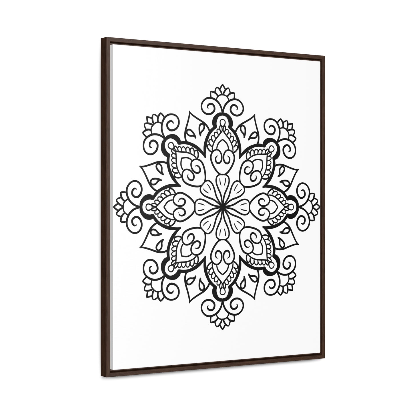 Mandala Handmade Art - Black & White Wall Art - Gallery Canvas Wraps, Vertical Frame 56