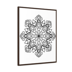 Mandala Handmade Art - Black & White Wall Art - Gallery Canvas Wraps, Vertical Frame 56