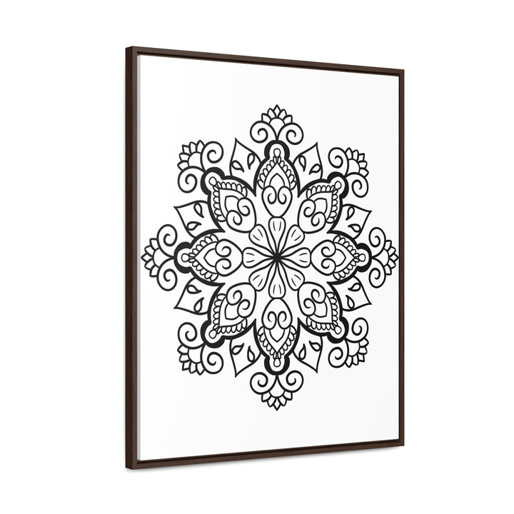 Mandala Handmade Art - Black & White Wall Art - Gallery Canvas Wraps, Vertical Frame 56