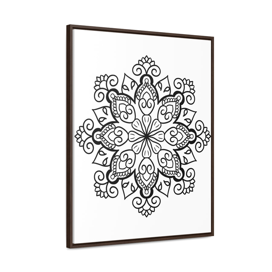 Mandala Handmade Art - Black & White Wall Art - Gallery Canvas Wraps, Vertical Frame 56