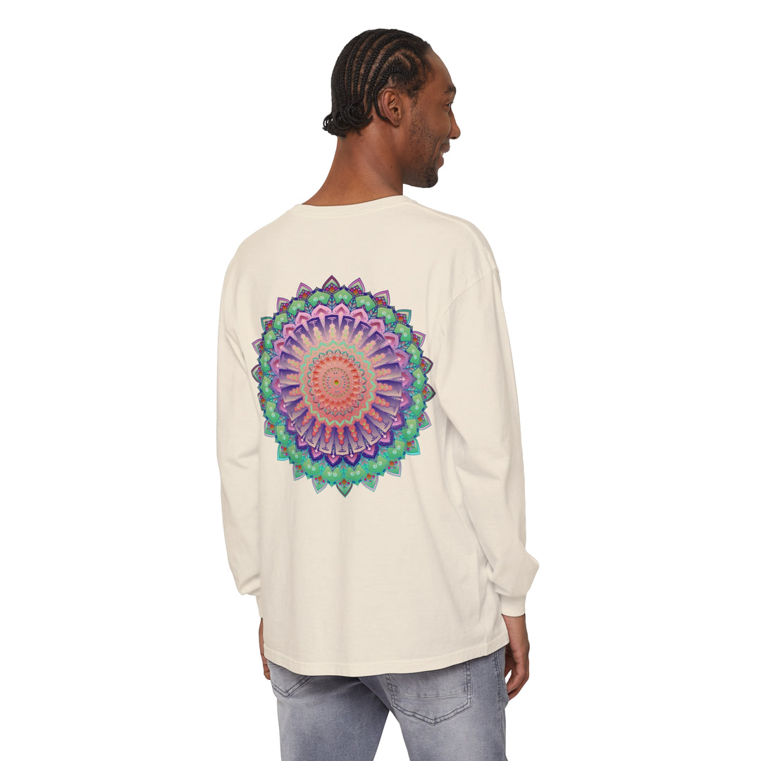 Colorful and intricate mandala design long sleeve t-shirt for men and women