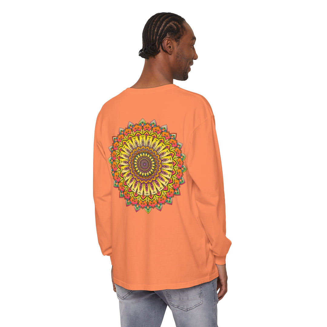 Intricate Mandala Unisex Long Sleeve T-Shirt with vibrant and detailed design